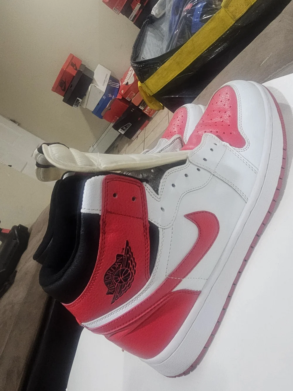 Jordan 1 Mid White/Red Men's Sneakers